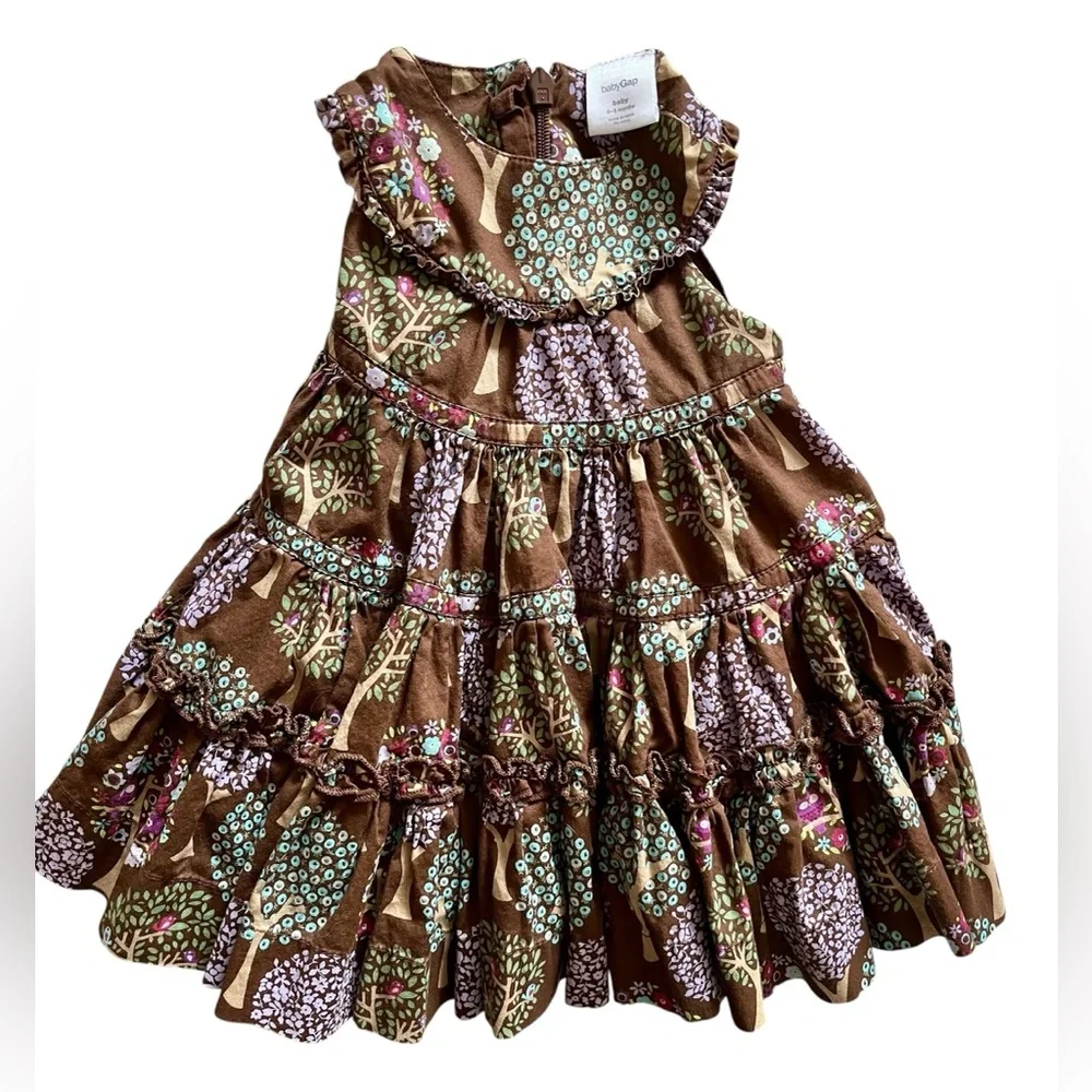 Hostess Pick 🥳☄️BabyGap Brown Floral Sleeveless Dress